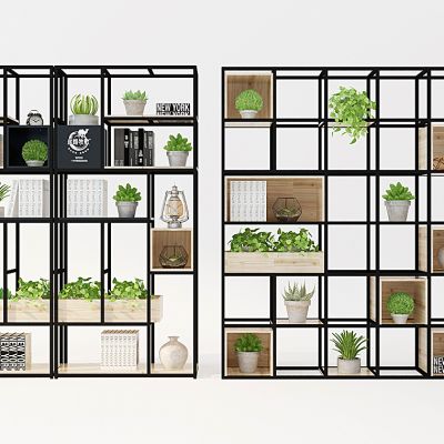 工业风铁艺书架置物架盆栽植物