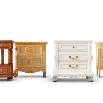 欧式实木床头柜组合