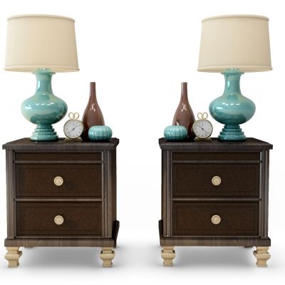 美式实木床头柜