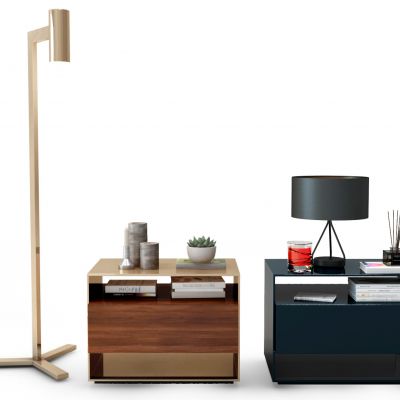 新中式实木床头柜饰品组合