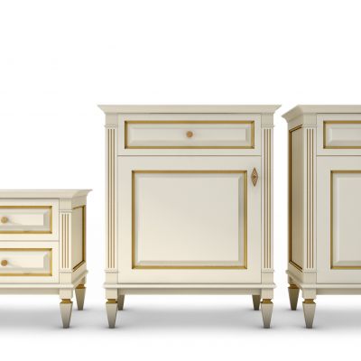 简欧实木白色床头柜