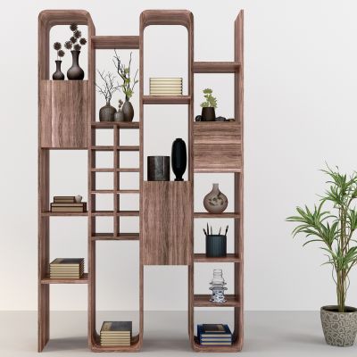 中式实木书架书籍装饰摆件