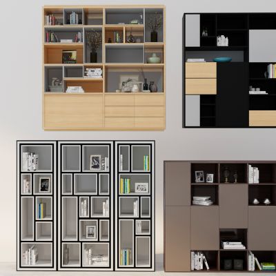 现代轻奢新中式书柜书架装饰柜