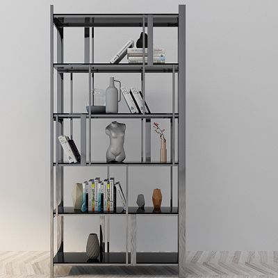 现代金属装饰架书籍书架摆件组合