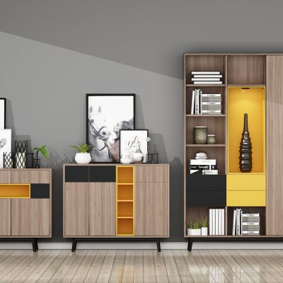 北欧装饰柜书柜组合