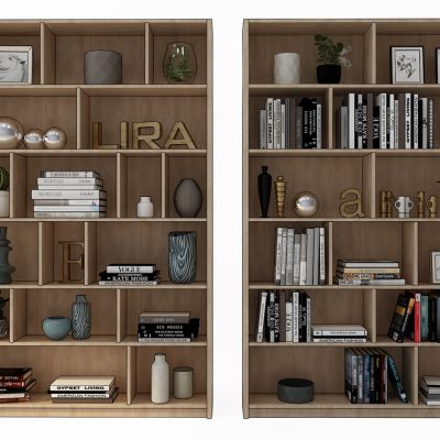 北欧现代实木书柜装饰柜书籍摆件