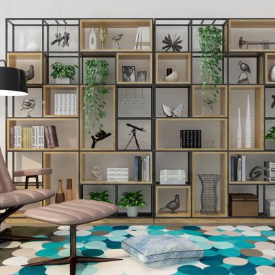 北欧现代工业风装饰柜书柜书架