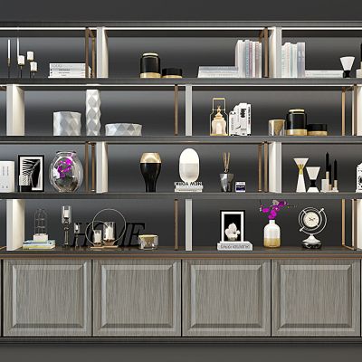 新中式书柜摆件