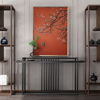 新中式博古架与装饰柜组合