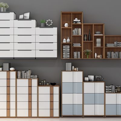 北欧现代书柜边柜装饰柜