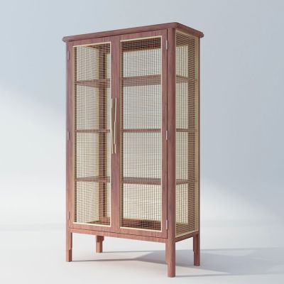 新中式璞素霞观新中式立柜书架博古架a