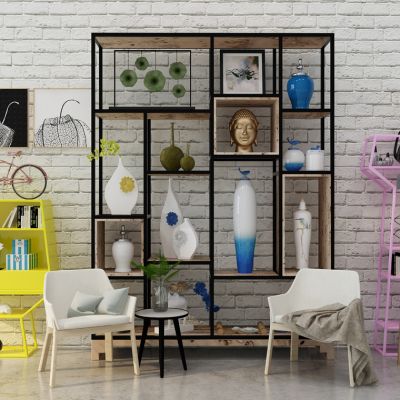 后现代工业风装饰柜边柜组合