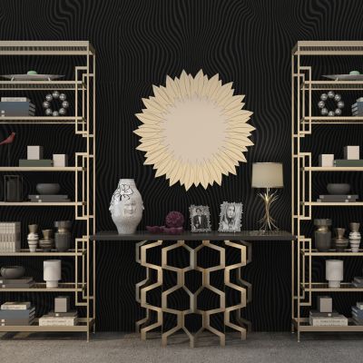 简欧奢华玄关台柜子书柜书架