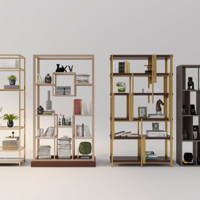 现代轻奢新中式书柜书架装饰柜