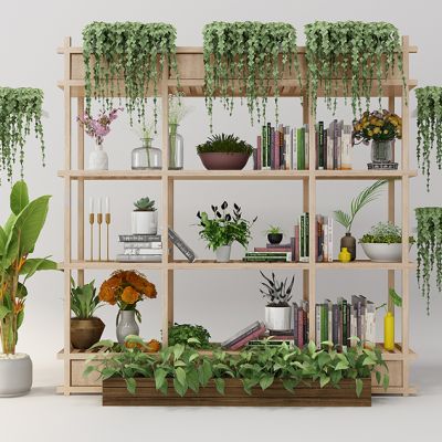 现代植物装饰架花盆