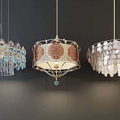 现代欧式时尚水晶金属铁艺吊灯组合