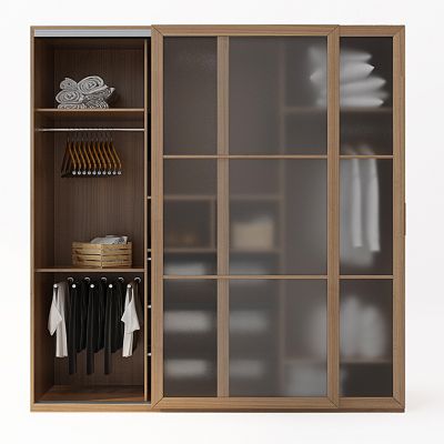 现代实木衣柜服饰组合