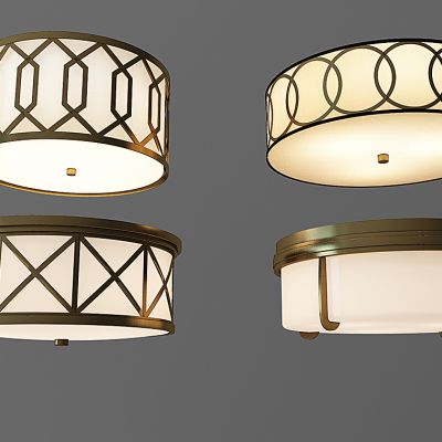 新中式金属吸顶灯组合