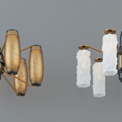 现代时尚简约金属吊灯组合