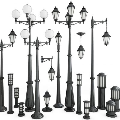 欧式金属户外路灯组合