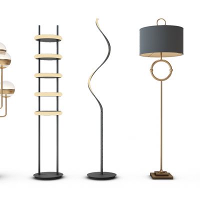 现代金属落地灯组合