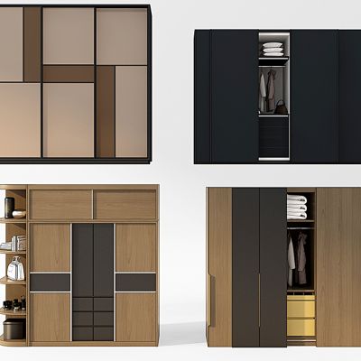 现代实木衣柜组合