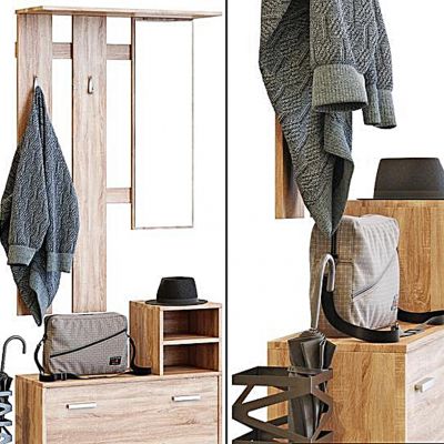 现代玄关衣服包组合