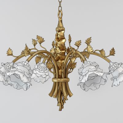 欧式美式法式金属铁艺花瓣吊灯