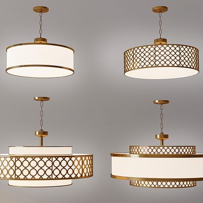 新中式吸顶灯吊灯组合