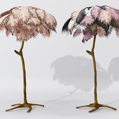 现代法式欧式欧式羽毛台灯落地灯