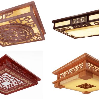 中式方形吸顶灯