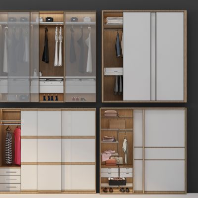 现代新中式衣柜组合