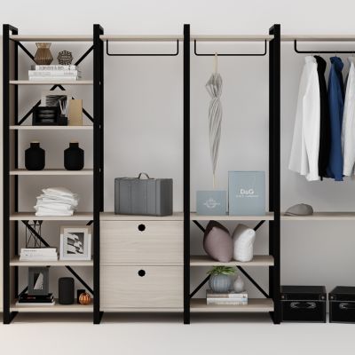 现代简易衣柜装饰柜摆件组合