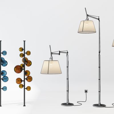 现代金属落地灯组合