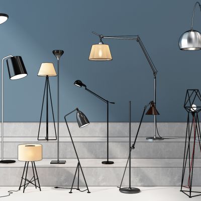 现代金属落地灯组合