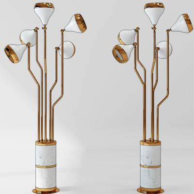 现代金属落地灯组合