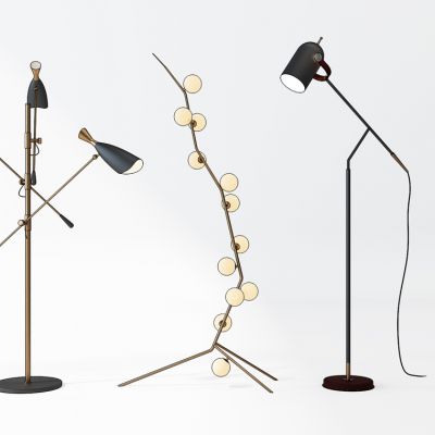 现代金属落地灯组合