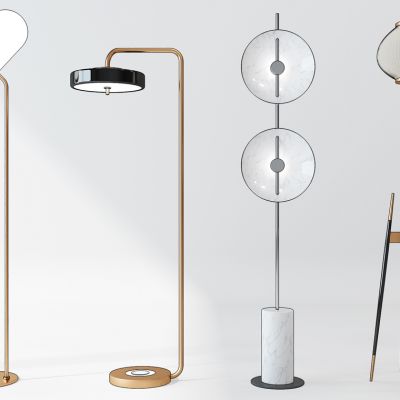现代金属落地灯组合