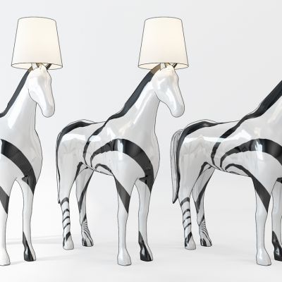 现代马装饰品落地灯组合