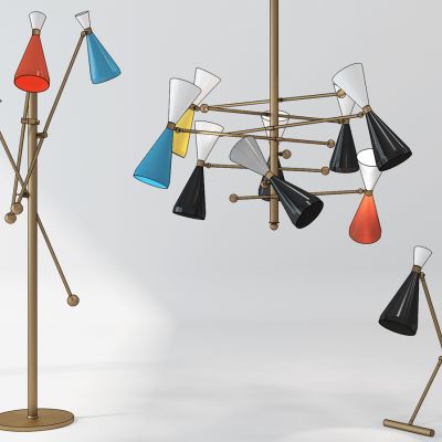 现代落地灯组合