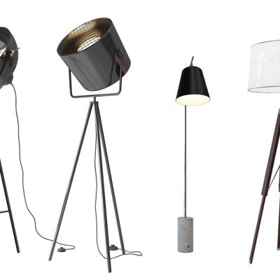 现代工业灯落地灯组合