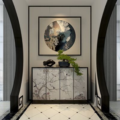 新中式装饰柜玄关柜组合