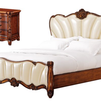 美式床和床头柜组合