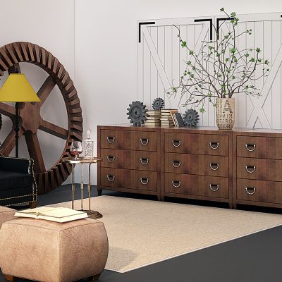 美式边柜电视柜边几花瓶