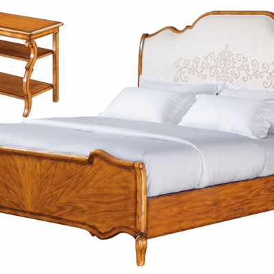 美式床和床头柜组合