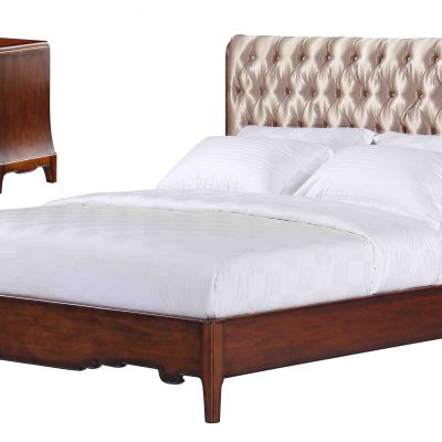 美式床和床头柜组合