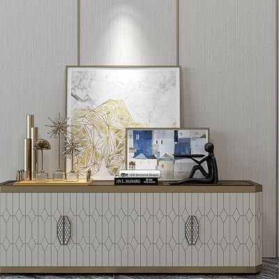 现代简欧轻奢装饰柜玄关柜电视柜饰品摆件