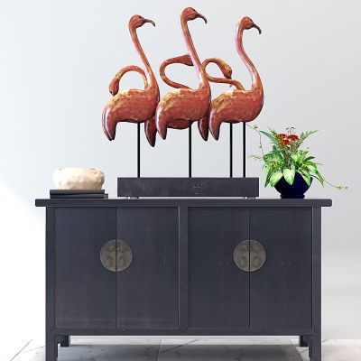 中式装饰柜玄关柜仙鹤摆件