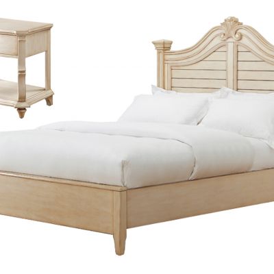 美式床和床头柜组合