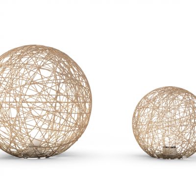 现代藤球落地灯